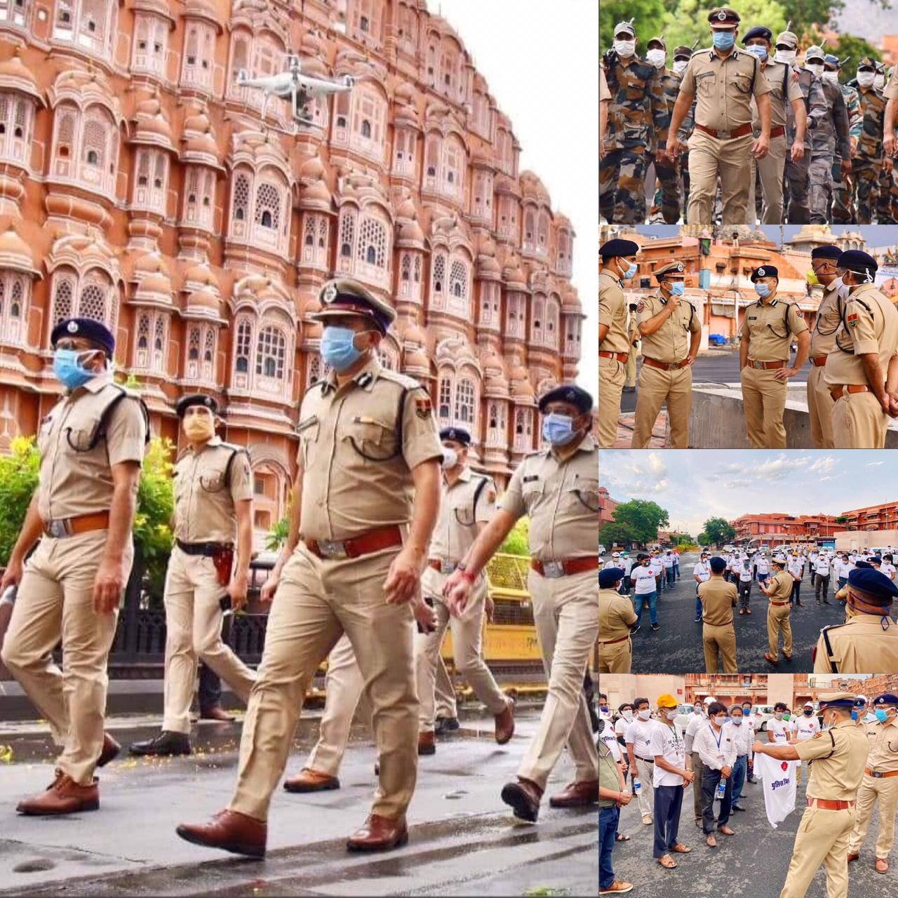 jaipur-police-march-on-foot-for-lockdown